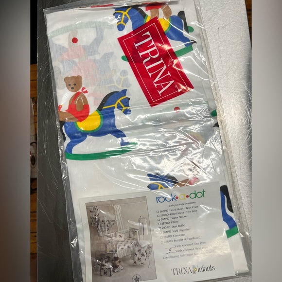 Rocking Horse Bears Baby Crib Sheet - Picture 5 of 7